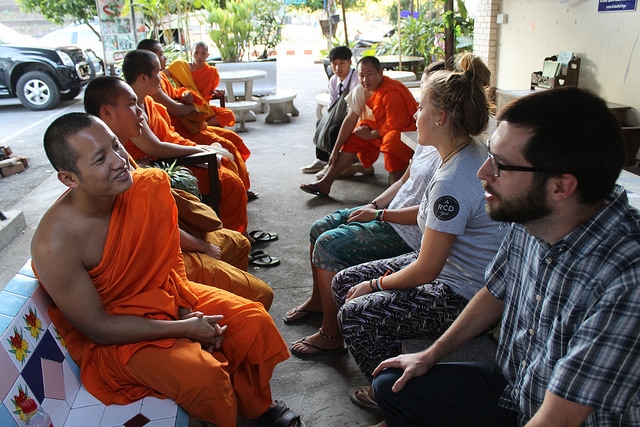 Chatting with Monks