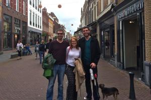 Nicole, Mike, Oscar, and a friend in Gouda.