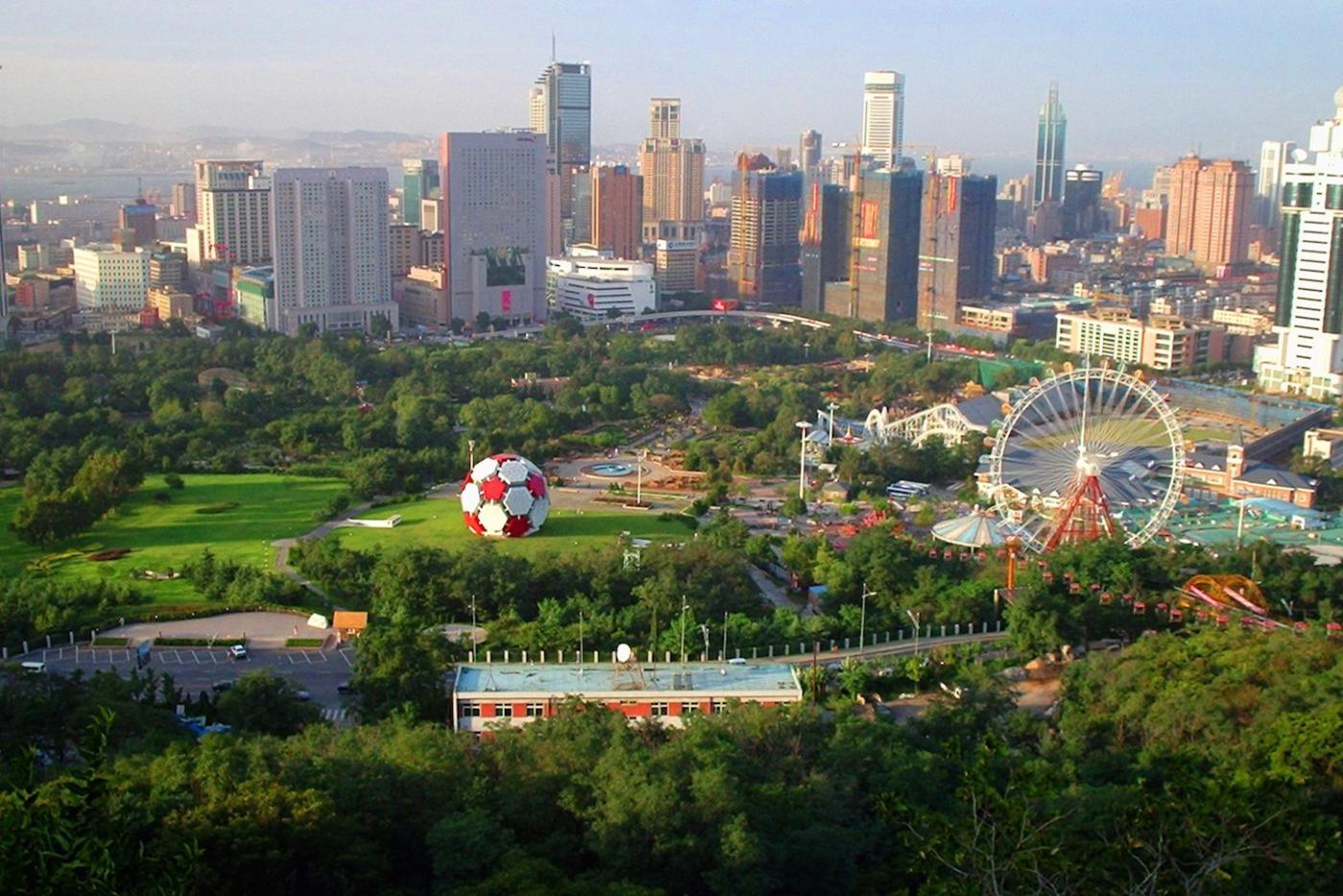 Aerial view of Dalian, China. 